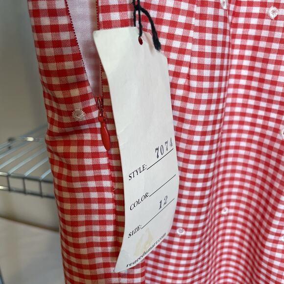 Renee Dumarr Womens Red Gingham Plaid Ankle Pants Size L Old Money Summer Preppy - Picture 9 of 12